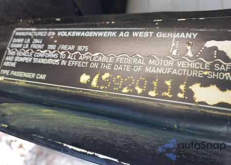 1979 Volkswagen Super Beetle from USA, damaged, VIN 1592011198